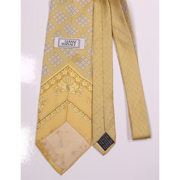 Gianni Versace Gold Medusa Head Baroque Silk Necktie Tie - Picture 4 of 7
